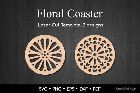 Bringing Botanical Elegance to Life with 2 Decorative Floral Coaster Templates