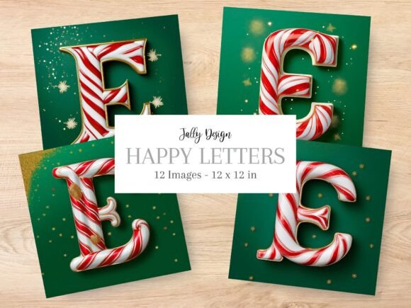 Christmas Decorative Alphabet Letter E: Festive Design
