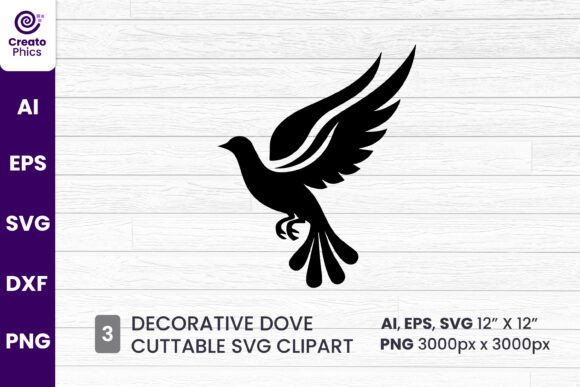 Decorative Dove Bird Silhouette SVG for Crafters