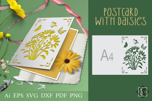 Elegant Daisies: A Versatile Card Design for Crafters