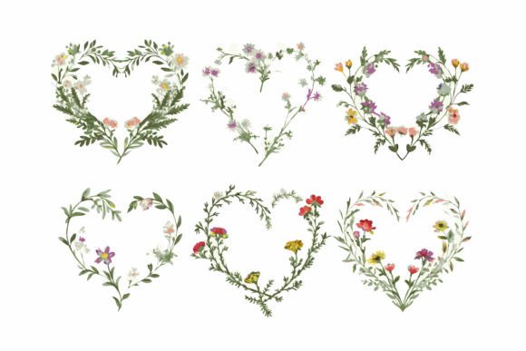 Elevate Designs with Floral Heart Vectors