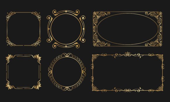 Elevating Design Workflows with an Elegant Gold Decorative Frame Set