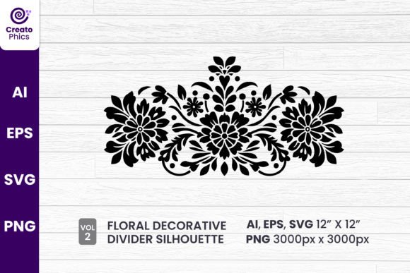Elevating Visual Narratives: The Strategic Role of Floral Decorative Divider Silhouette 2 in Modern Design