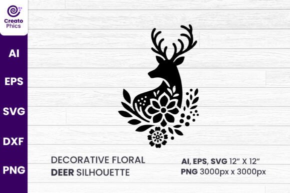 Evaluating the Decorative Floral Deer Silhouette SVG for Creative Projects