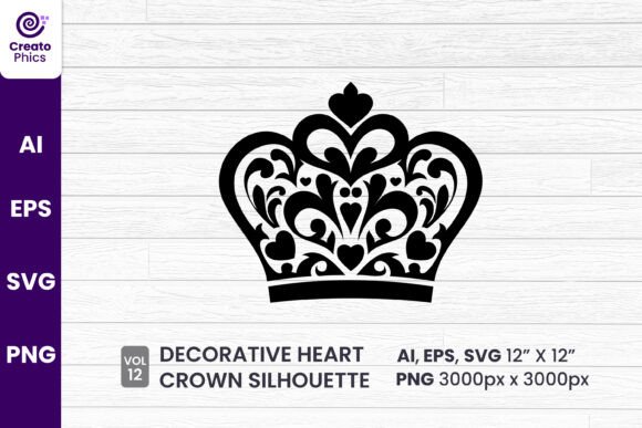 Evaluating the Decorative Heart Crown Silhouette SVG for Professional Design Workflows