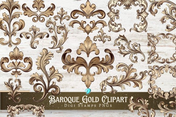 Integrating Baroque Gold Decorative Clipart PNGs into Professional Creative Workflows