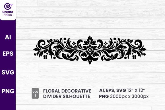 Integrating Floral Decorative Divider Silhouette 1 into Professional Design Workflows