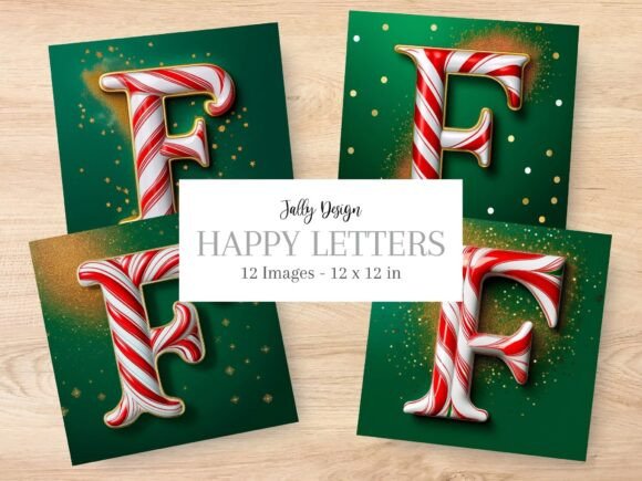 Letter F: A Candy Cane Christmas Decorative Alphabet