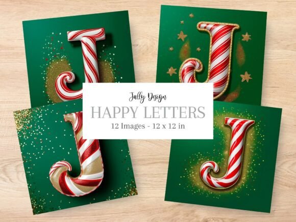 Letter J: Candy Cane Christmas Alphabet Art