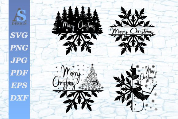 Merry Christmas Decorative Title SVG for Holiday Crafts
