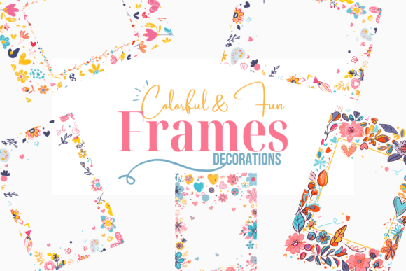 Vibrant Fun and Colorful Decorative Frames Pack